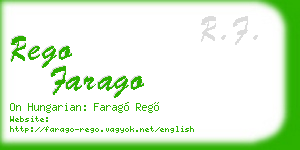 rego farago business card